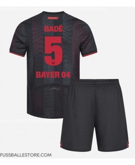 Günstige Bayer Leverkusen Loic Bade #5 Heimtrikotsatz Kinder 2025-26 Kurzarm (+ Kurze Hosen)